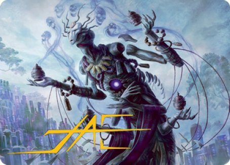 Myojin of Grim Betrayal Art Card (Gold-Stamped Signature) [Kamigawa: Neon Dynasty Art Series] | RetroPlay Games