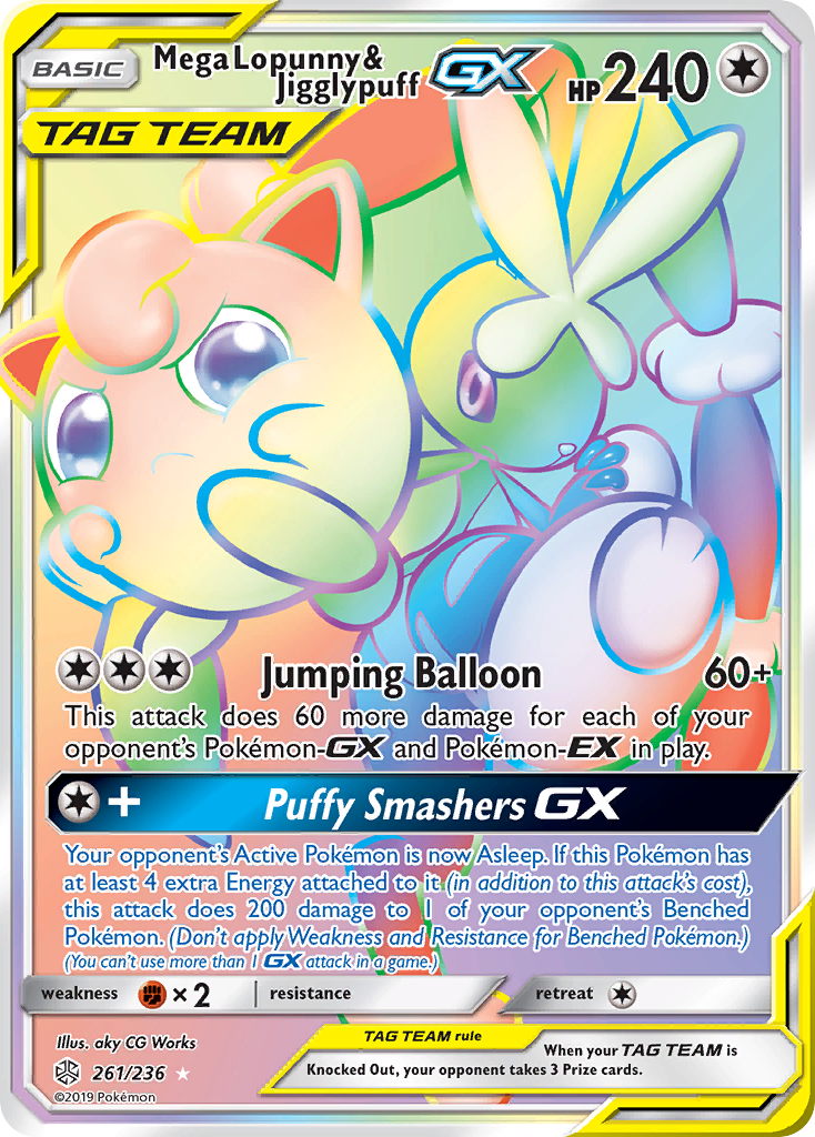 Mega Lopunny & Jigglypuff GX (261/236) [Sun & Moon: Cosmic Eclipse] | RetroPlay Games