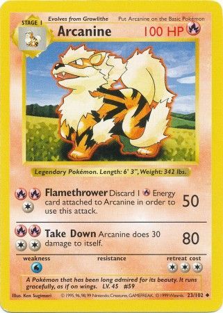 Arcanine (23/102) [Base Set Shadowless Unlimited] | RetroPlay Games