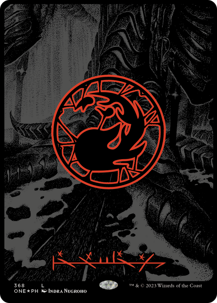 Mountain (368) (Oil Slick Raised Foil) [Phyrexia: All Will Be One] | RetroPlay Games