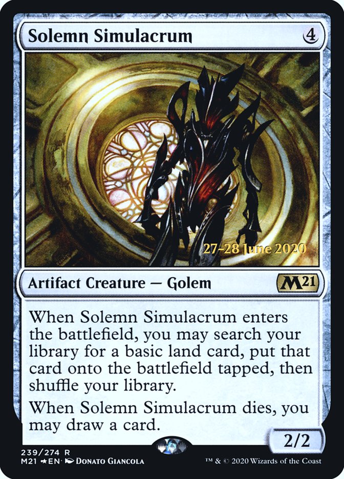 Solemn Simulacrum  [Core Set 2021 Prerelease Promos] | RetroPlay Games