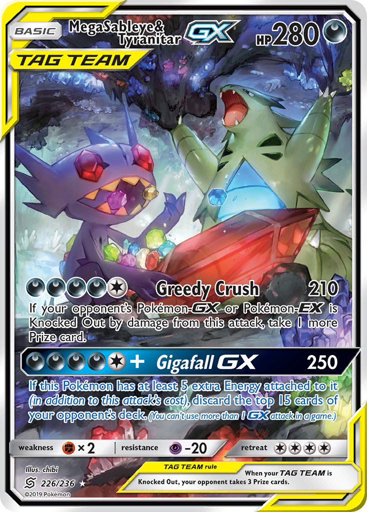 Mega Sableye & Tyranitar GX (226/236) [Sun & Moon: Unified Minds] | RetroPlay Games