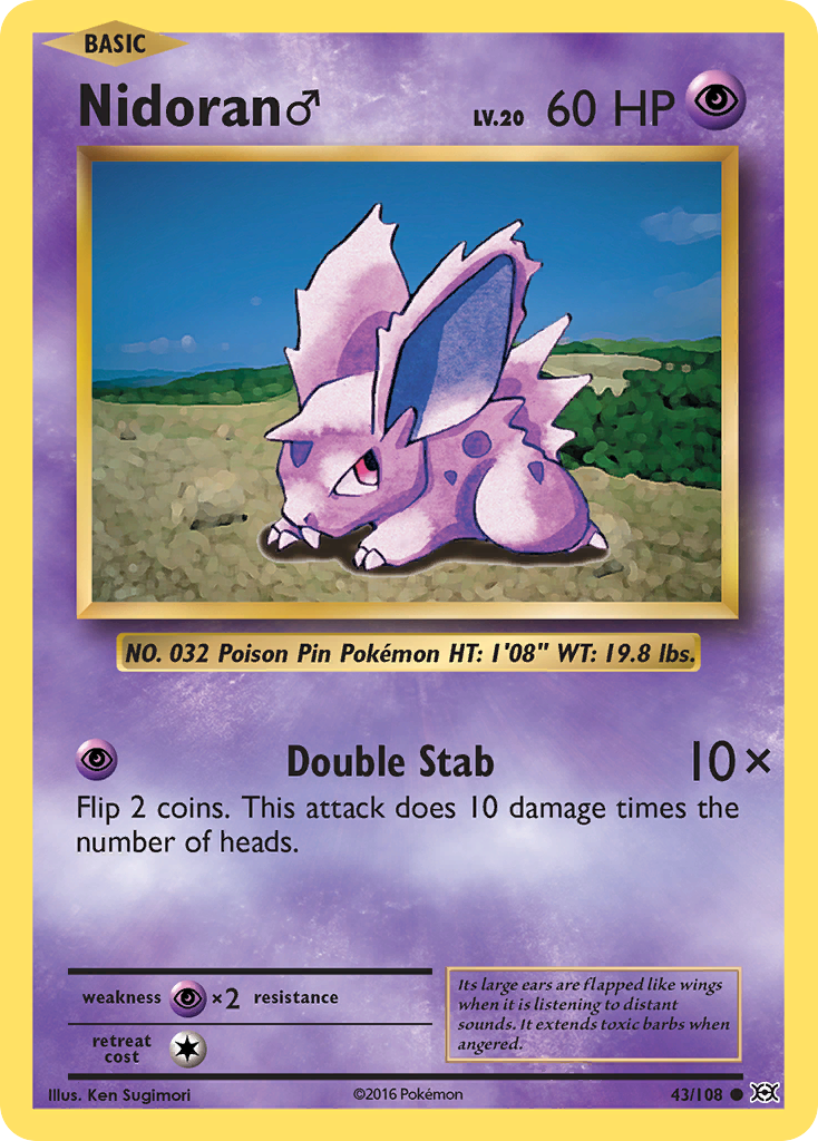 Nidoran (43/108) (Male) [XY: Evolutions] | RetroPlay Games