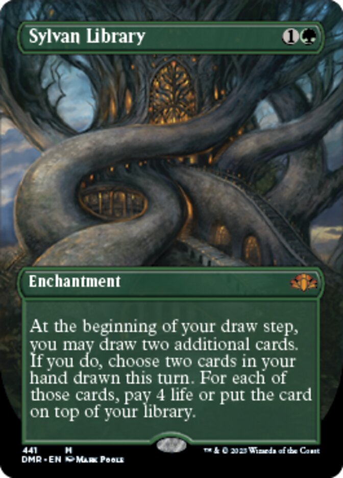 Sylvan Library (Borderless Alternate Art) [Dominaria Remastered] | RetroPlay Games