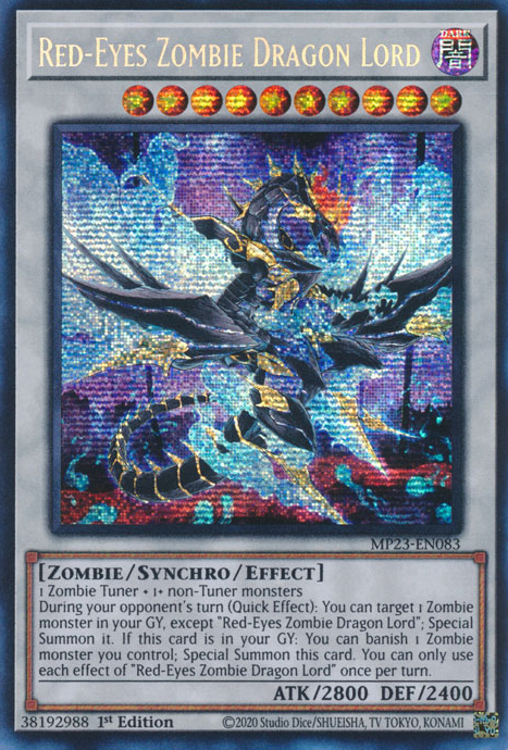 Red-Eyes Zombie Dragon Lord [MP23-EN083] Prismatic Secret Rare | RetroPlay Games