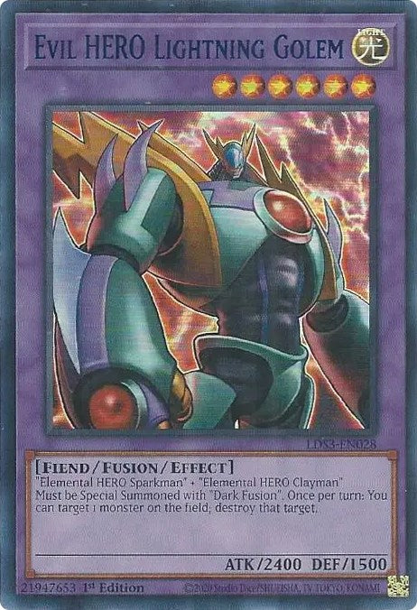 Evil HERO Lightning Golem (Blue) [LDS3-EN028] Ultra Rare | RetroPlay Games