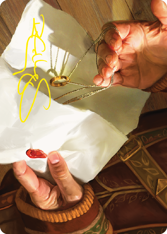 Bilbo's Ring Art Card (Gold-Stamped Signature) [The Lord of the Rings: Tales of Middle-earth Art Series] | RetroPlay Games