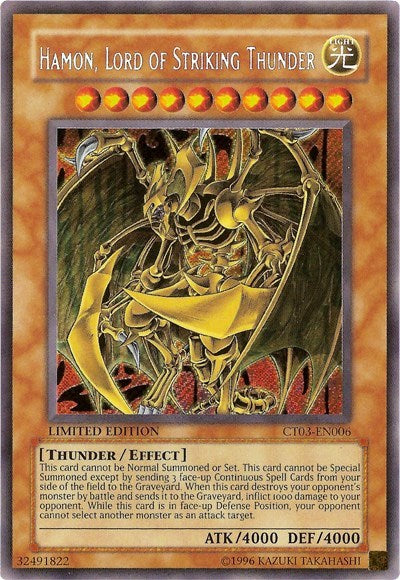 Hamon, Lord of Striking Thunder [CT03-EN006] Secret Rare | RetroPlay Games