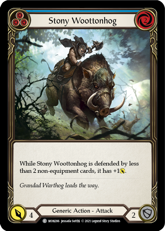 Stony Woottonhog (Blue) [MON286-RF] (Monarch)  1st Edition Rainbow Foil | RetroPlay Games