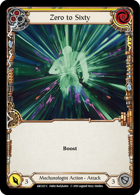 Zero to Sixty (Yellow) [ARC027-C] (Arcane Rising)  1st Edition Rainbow Foil | RetroPlay Games