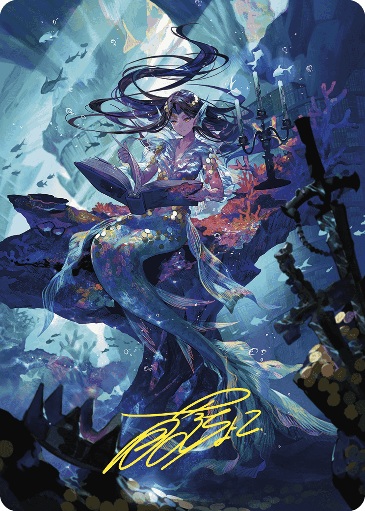 Rhystic Study Art Card (Gold-Stamped Signature) [Wilds of Eldraine Art Series] | RetroPlay Games