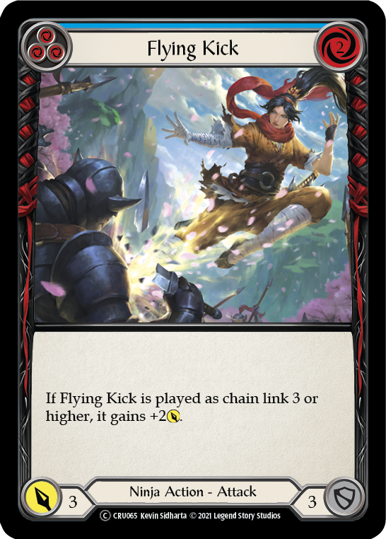 Flying Kick (Blue) [U-CRU065] (Crucible of War Unlimited)  Unlimited Rainbow Foil | RetroPlay Games