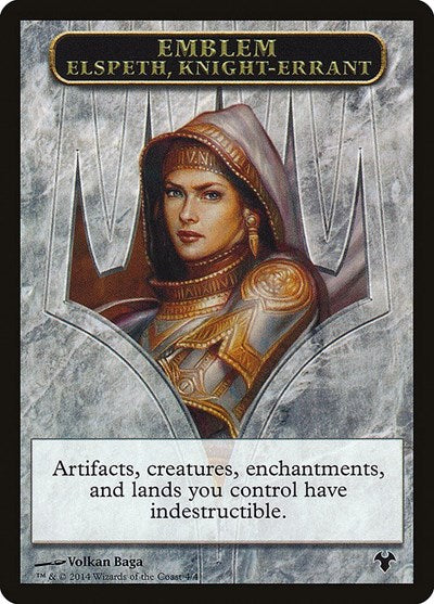 Emblem - Elspeth, Knight-Errant // Soldier Double-Sided Token [Modern Event Deck 2014 Tokens] | RetroPlay Games