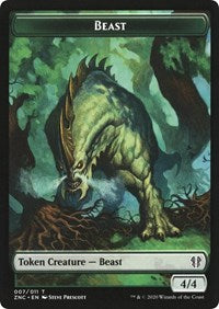 Beast // Saproling Double-sided Token [Commander: Zendikar Rising Tokens] | RetroPlay Games