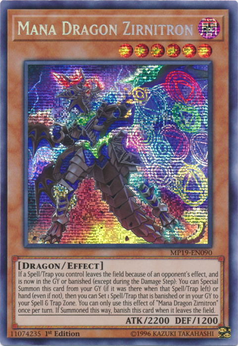 Mana Dragon Zirnitron [MP19-EN090] Prismatic Secret Rare | RetroPlay Games