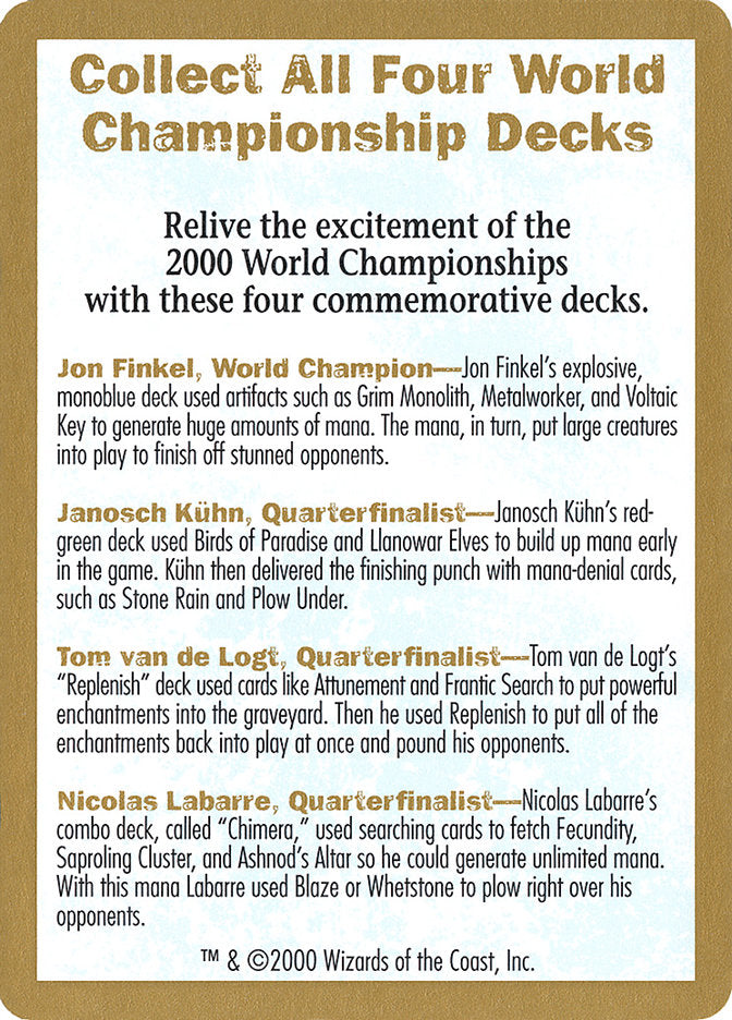 2000 World Championships Ad [World Championship Decks 2000] | RetroPlay Games