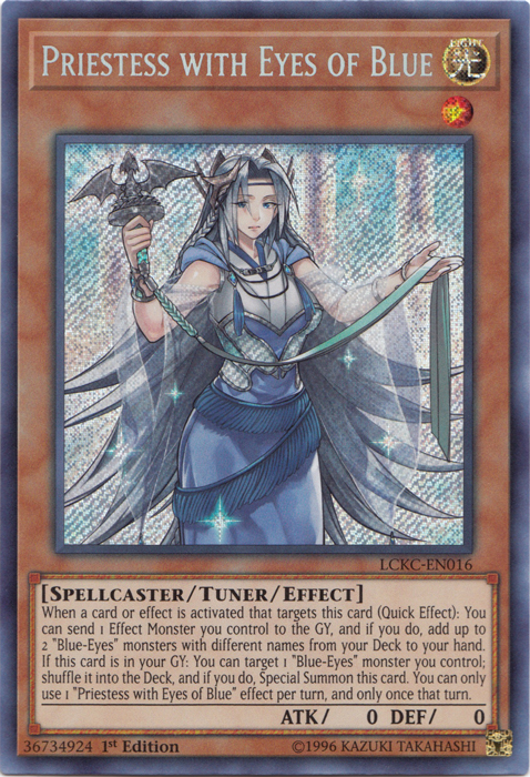 Priestess with Eyes of Blue [LCKC-EN016] Secret Rare | RetroPlay Games