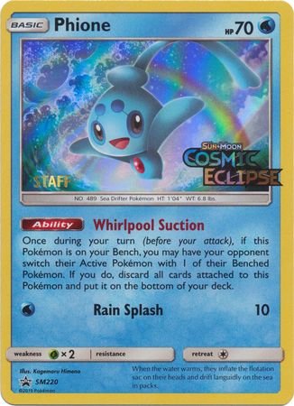 Phione (SM220) (Staff Prerelease Promo) [Sun & Moon: Black Star Promos] | RetroPlay Games