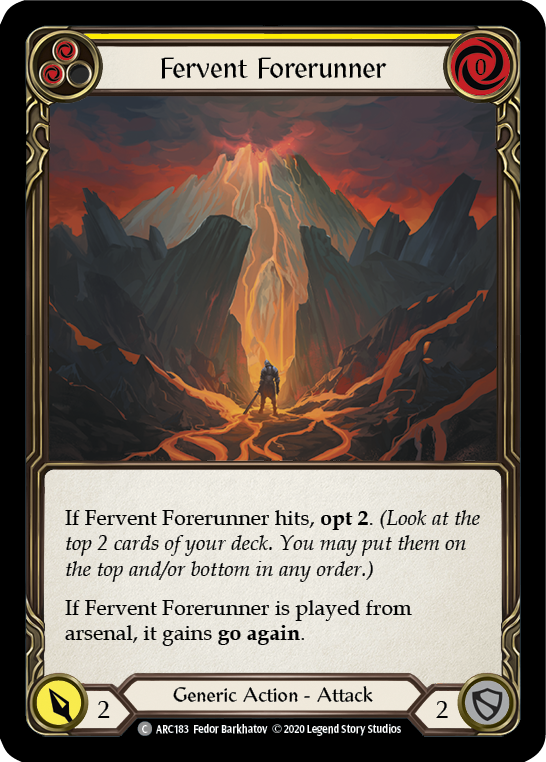 Fervent Forerunner (Yellow) [U-ARC183] (Arcane Rising Unlimited)  Unlimited Rainbow Foil | RetroPlay Games