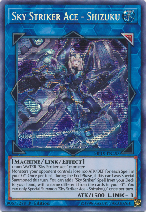 Sky Striker Ace - Shizuku [MP19-EN258] Prismatic Secret Rare | RetroPlay Games