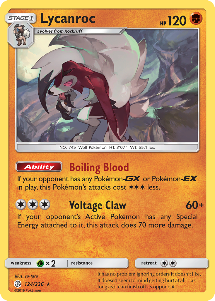 Lycanroc (124/236) [Sun & Moon: Cosmic Eclipse] | RetroPlay Games