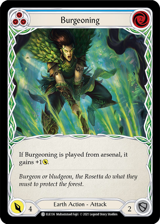 Burgeoning (Blue) [ELE136] (Tales of Aria)  1st Edition Rainbow Foil | RetroPlay Games