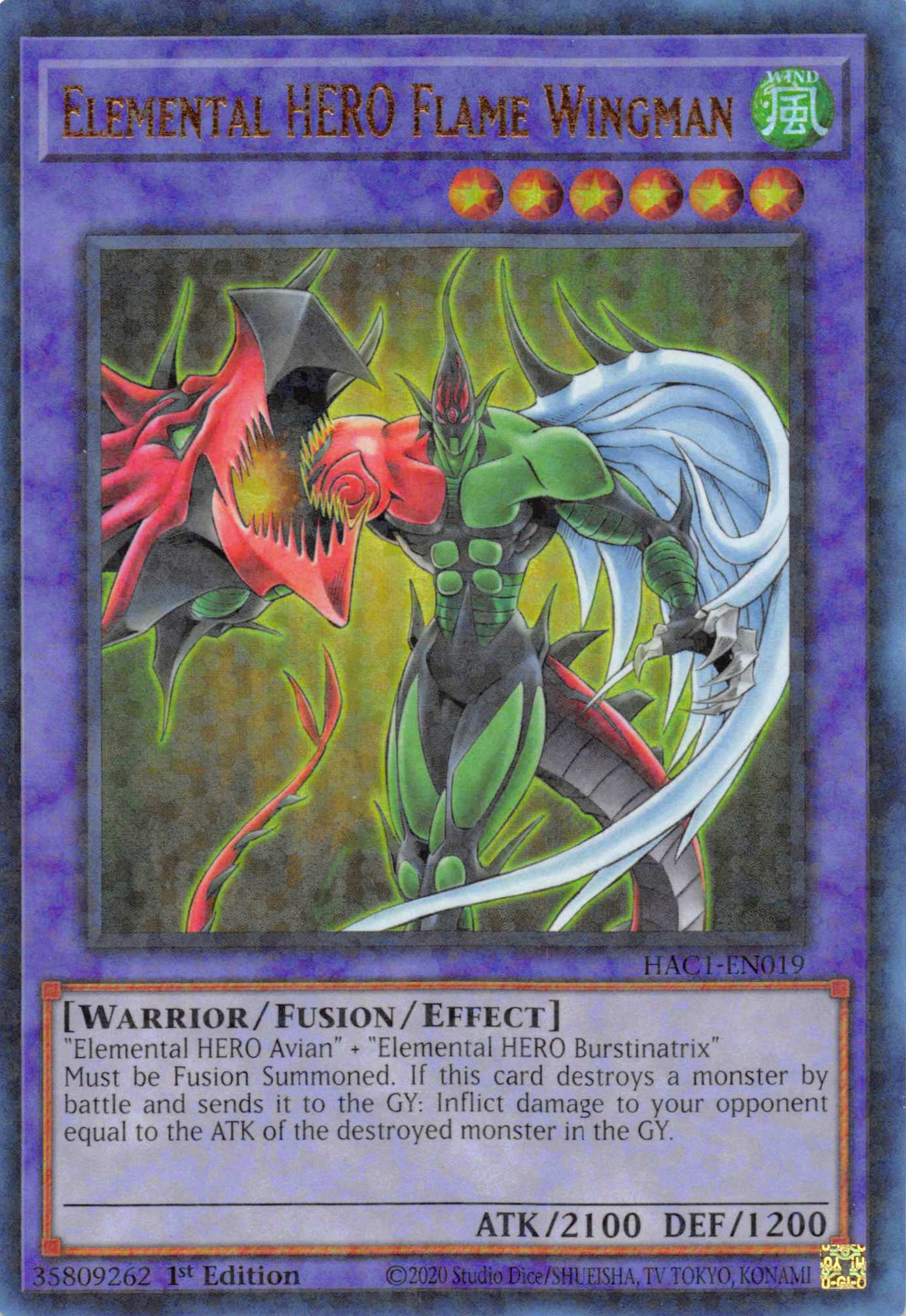 Elemental HERO Flame Wingman (Duel Terminal) [HAC1-EN019] Parallel Rare | RetroPlay Games