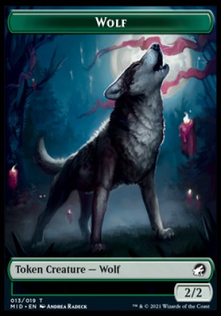 Wolf // Bird Double-sided Token [Innistrad: Midnight Hunt Tokens] | RetroPlay Games