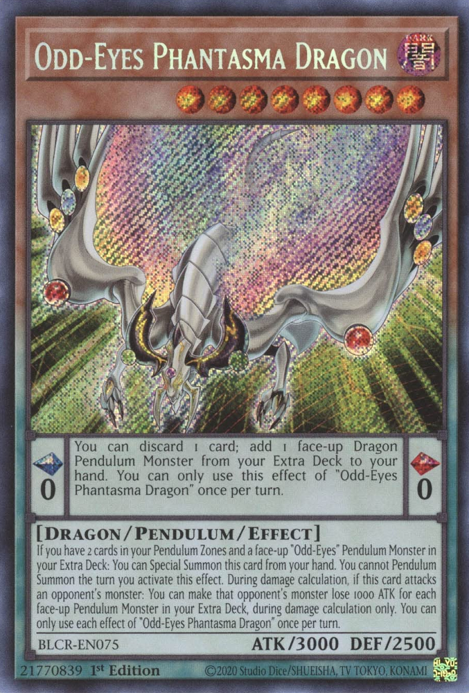 Odd-Eyes Phantasma Dragon [BLCR-EN075] Secret Rare | RetroPlay Games