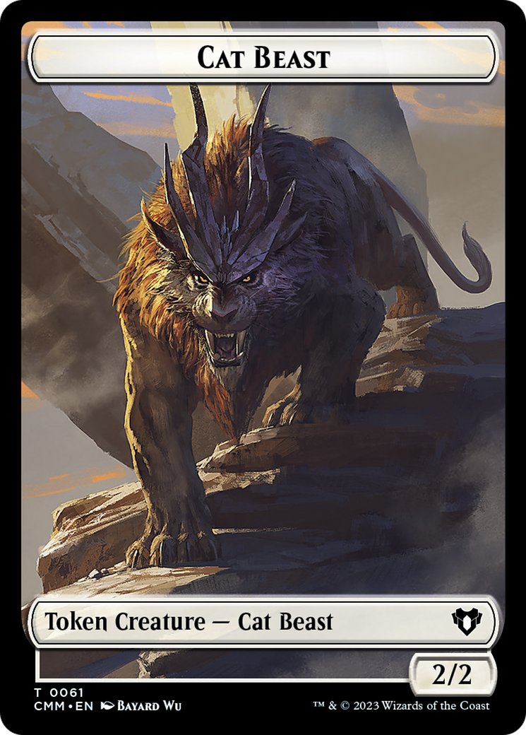 Cleric // Cat Beast Double-Sided Token [Commander Masters Tokens] | RetroPlay Games