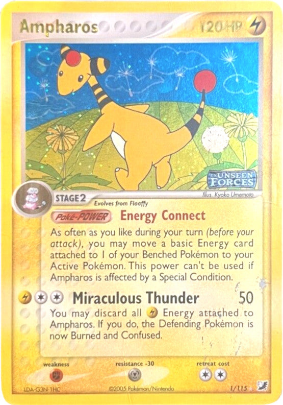 Ampharos (1/115) (Stamped) [EX: Unseen Forces] | RetroPlay Games