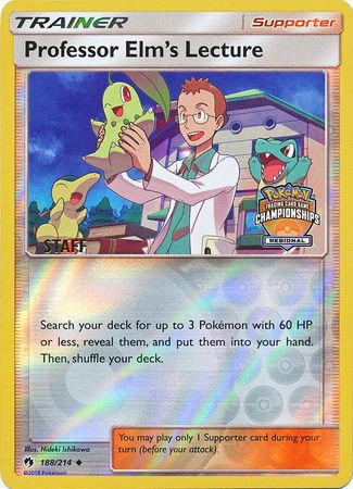 Professor Elm's Lecture (188/214) (Regional Championship Promo Staff) [Sun & Moon: Lost Thunder] | RetroPlay Games