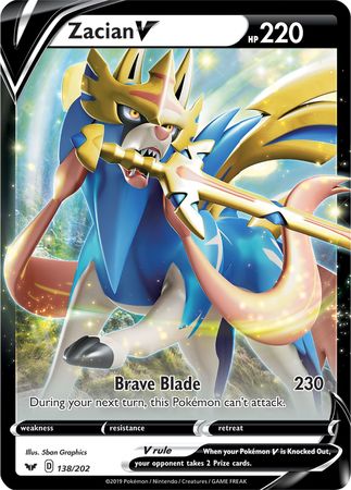 Zacian V (138/202) (Jumbo Card) [Sword & Shield: Base Set] | RetroPlay Games