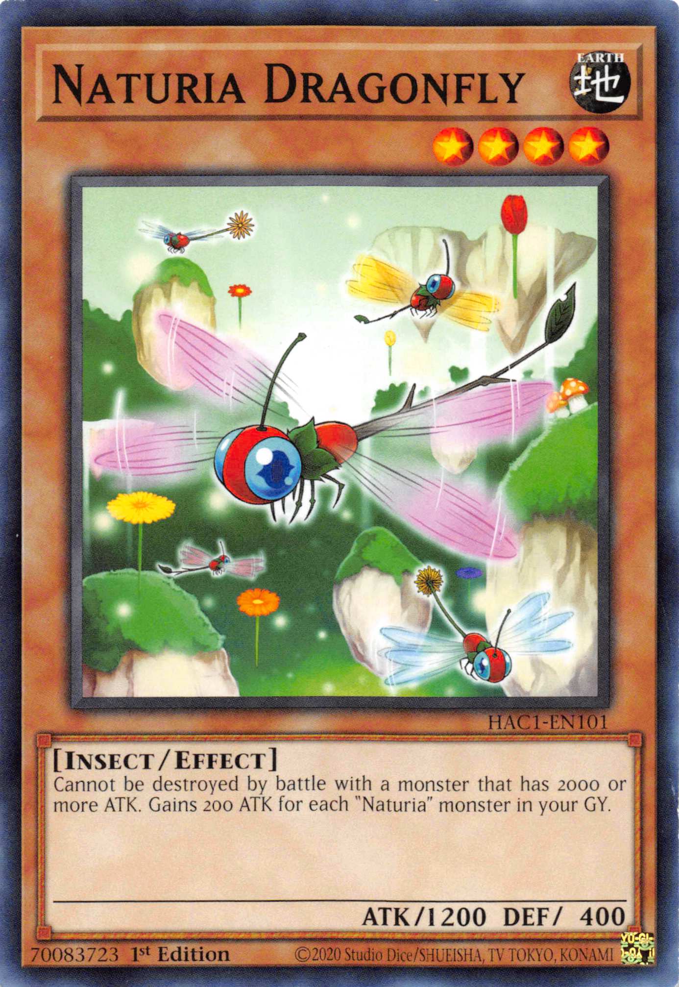 Naturia Dragonfly (Duel Terminal) [HAC1-EN101] Parallel Rare | RetroPlay Games