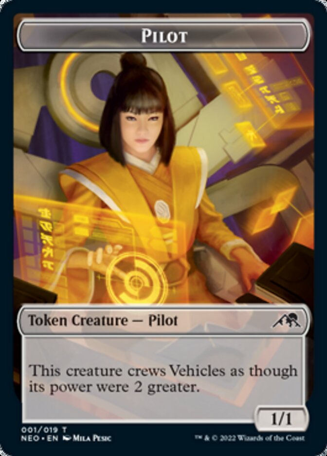 Myr // Pilot Double-sided Token [Kamigawa: Neon Dynasty Commander Tokens] | RetroPlay Games