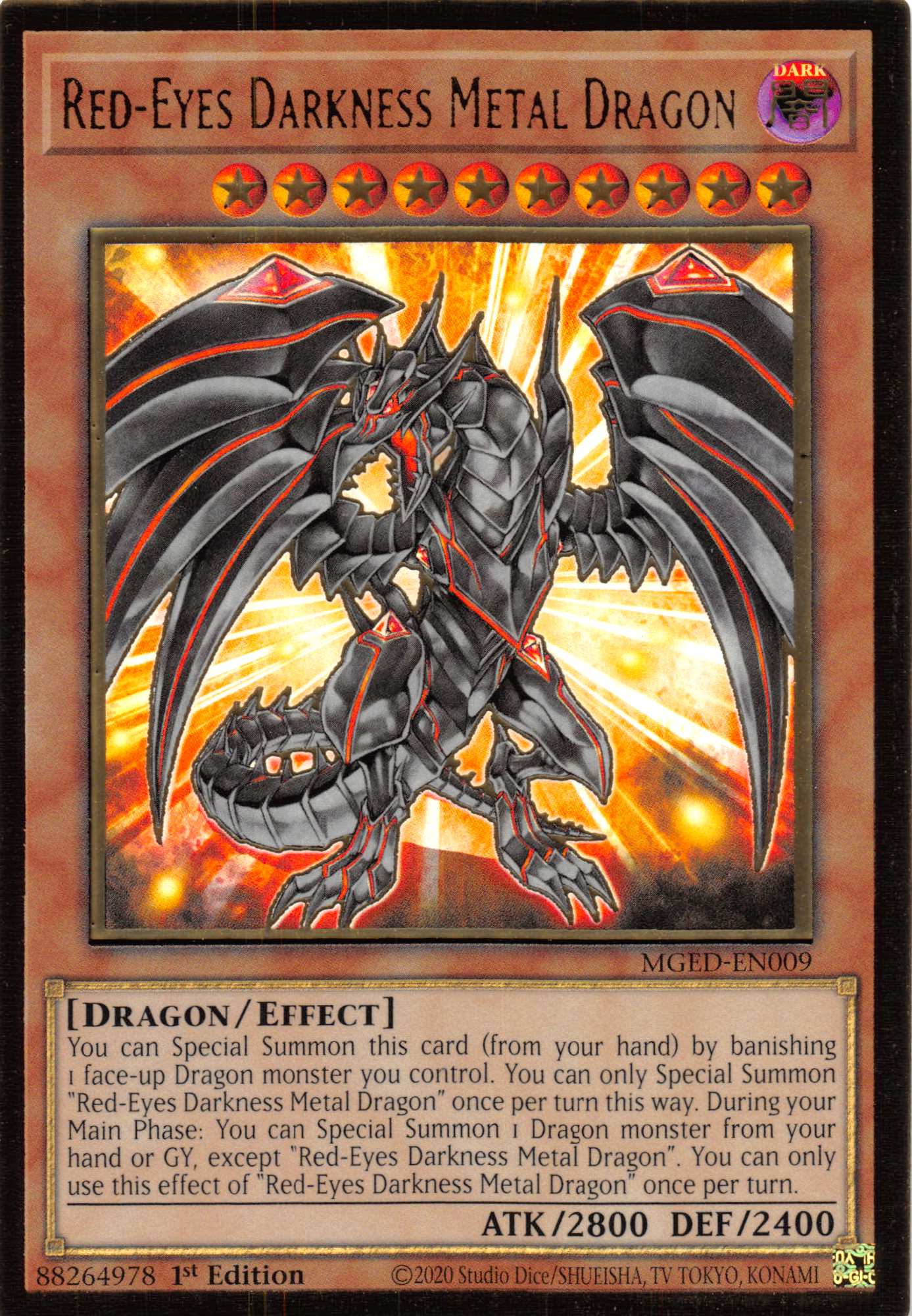 Red-Eyes Darkness Metal Dragon [MGED-EN009] Gold Rare | RetroPlay Games