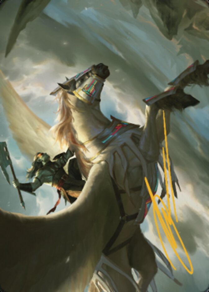 Cleaving Skyrider Art Card (Gold-Stamped Signature) [Dominaria United Art Series] | RetroPlay Games