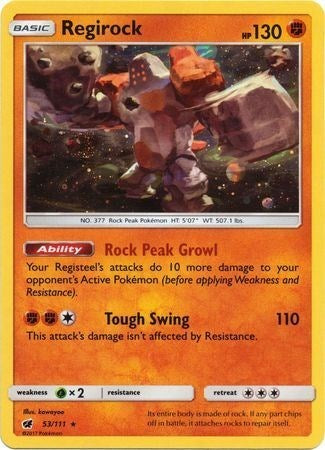 Regirock (53/111) (Cosmos Holo) [Sun & Moon: Crimson Invasion] | RetroPlay Games