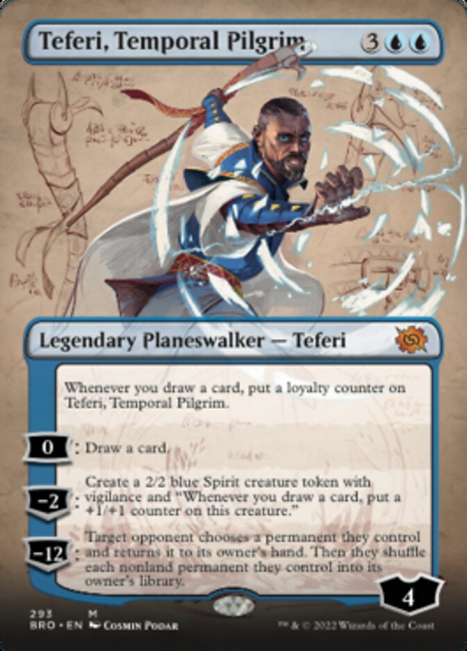 Teferi, Temporal Pilgrim (Borderless Alternate Art) [The Brothers' War] | RetroPlay Games