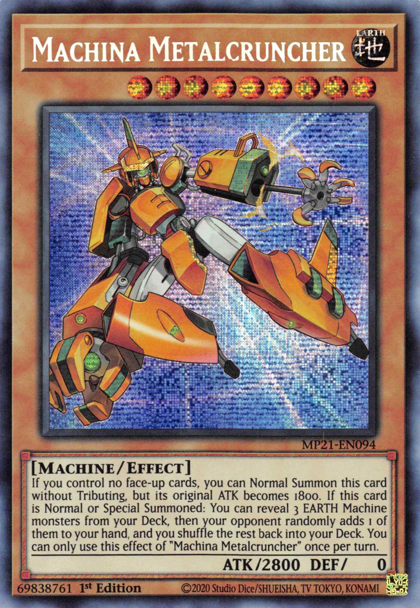 Machina Metalcruncher [MP21-EN094] Prismatic Secret Rare | RetroPlay Games