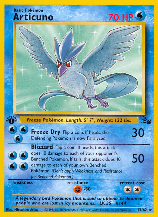 Articuno (17/62) [Fossil 1st Edition] | RetroPlay Games