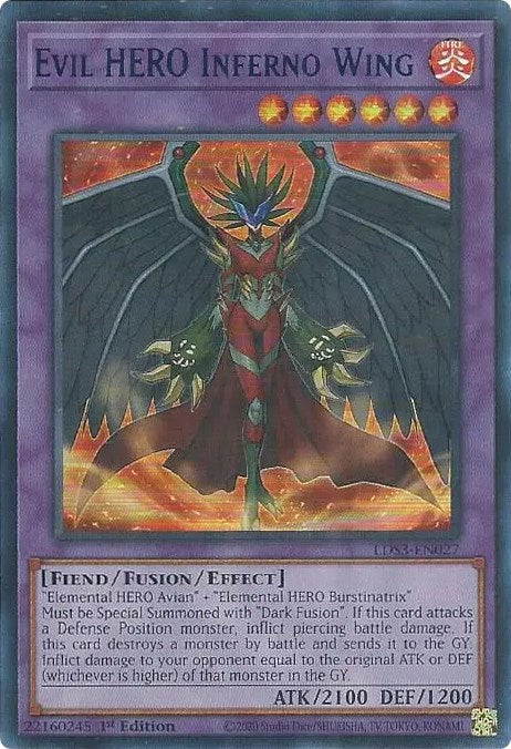 Evil HERO Inferno Wing (Blue) [LDS3-EN027] Ultra Rare | RetroPlay Games