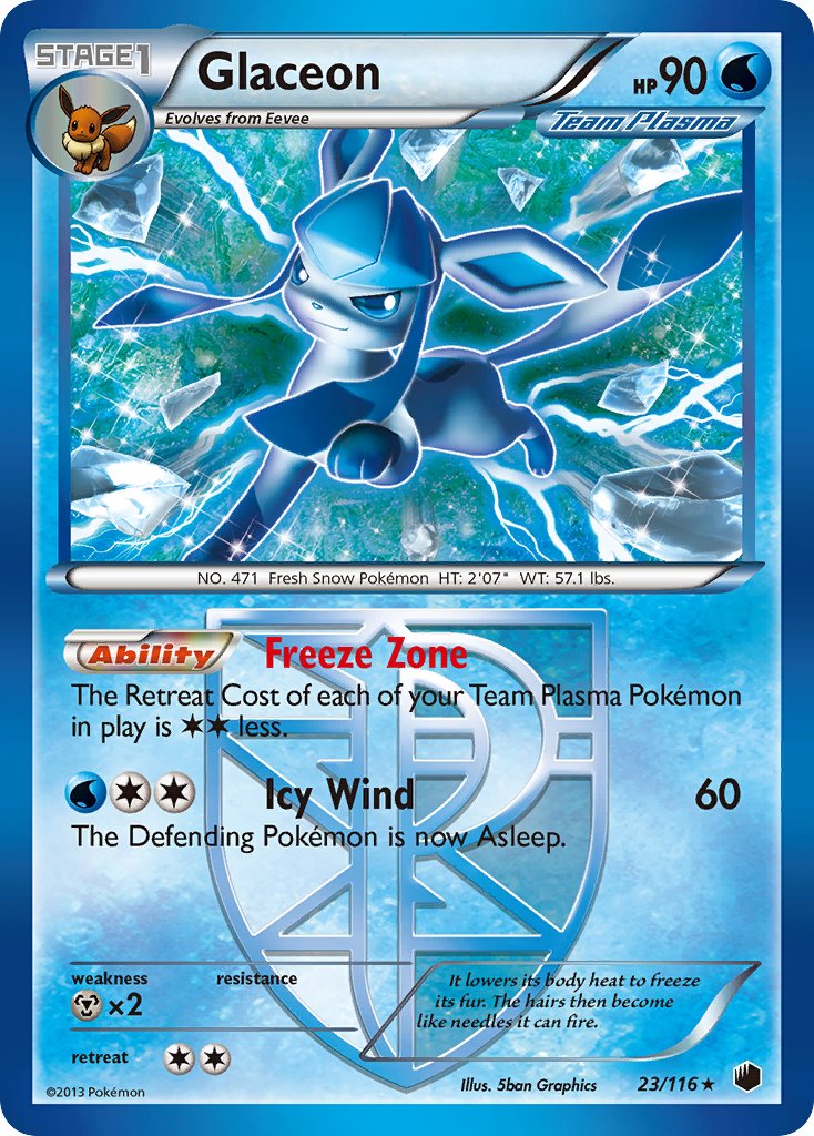 Glaceon (23/116) (Theme Deck Exclusive) [Black & White: Plasma Freeze] | RetroPlay Games