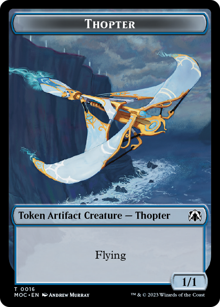 Thopter // Gold Double-Sided Token [March of the Machine Commander Tokens] | RetroPlay Games