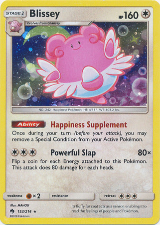 Blissey (153/214) (Cosmos Holo) [Sun & Moon: Lost Thunder] | RetroPlay Games