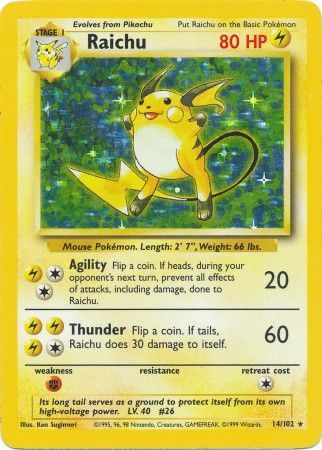 Raichu (14/102) [Base Set Unlimited] | RetroPlay Games