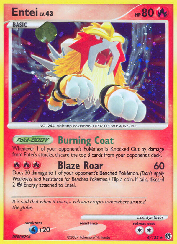 Entei (4/132) (Cracked Ice Holo) [Diamond & Pearl: Secret Wonders] | RetroPlay Games