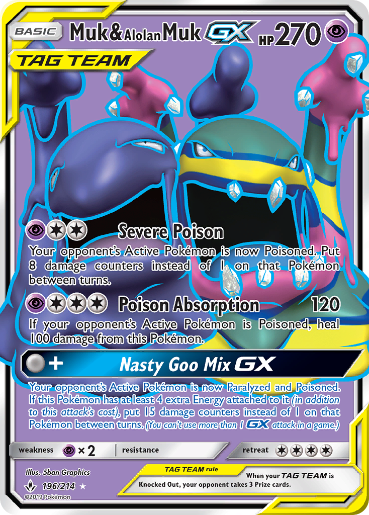 Muk & Alolan Muk GX (196/214) [Sun & Moon: Unbroken Bonds] | RetroPlay Games