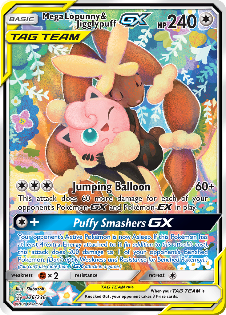 Mega Lopunny & Jigglypuff GX (226/236) [Sun & Moon: Cosmic Eclipse] | RetroPlay Games