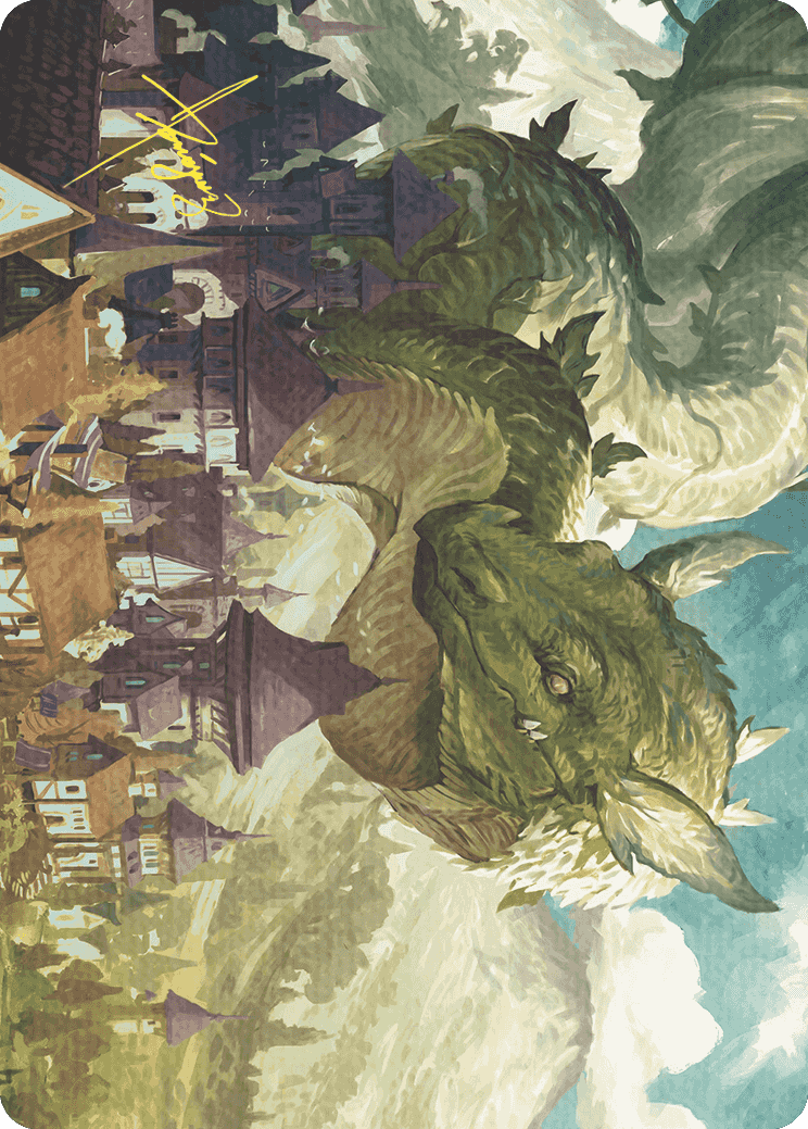 Beanstalk Wurm Art Card (Gold-Stamped Signature) [Wilds of Eldraine Art Series] | RetroPlay Games